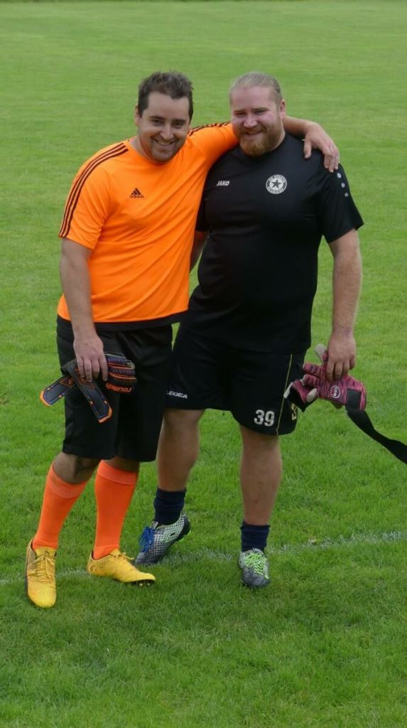 Jiří Tomeš se svým bratrem Pavlem Tomešem, brankářem Sparty Řevničov