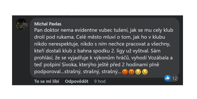 Zdroj: Facebook - komentáře k příspěvku na @dynamocb