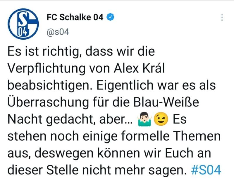 Zdroj: Twitter FC Schalke 04