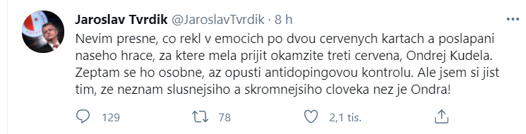 Zdroj: Twitter @JaroslavTvrdik